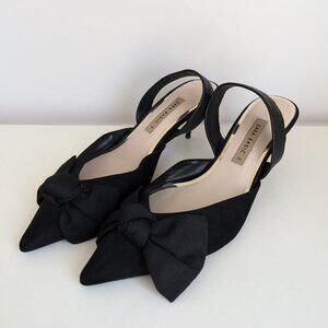 Zara bow slingback heels Size 38 with Bow detail LIKE NEW